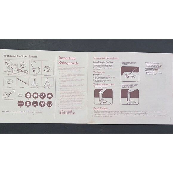 VTG Wear Ever Super Shooter 180 Electric Cookie Canape Candy Maker PS7204 TESTED - Picture 7 of 13